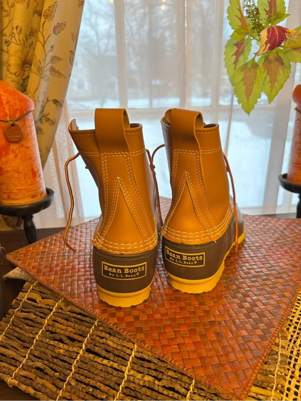 LL Bean brown/dark brown 8” boots